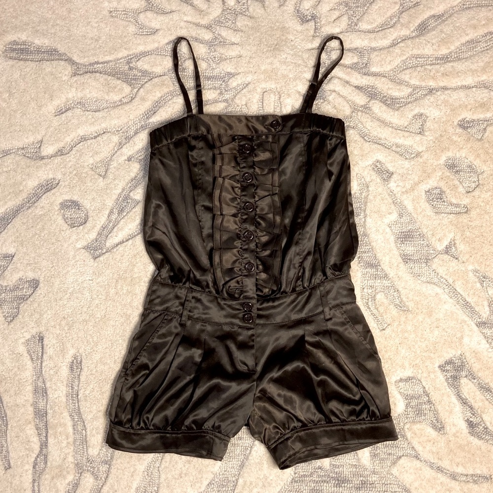 Brown Satin Romper